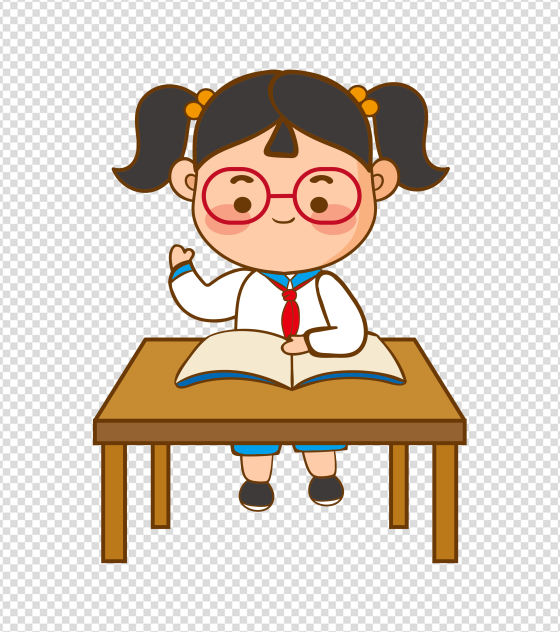 2000x2000px_小清新ppt元素原创校园卡通写作业女孩